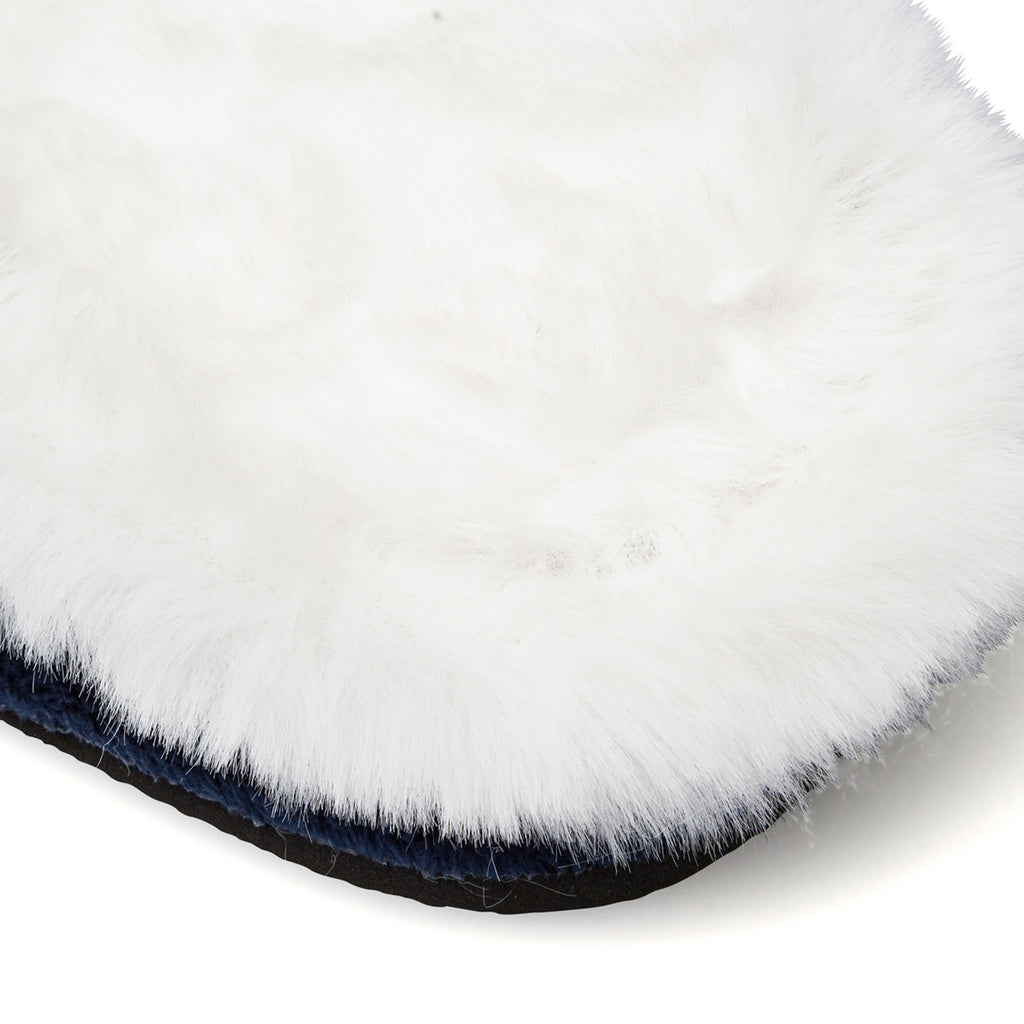 Pantofole blu in tessuto da donna con pelliccia sintetica Stilrosa