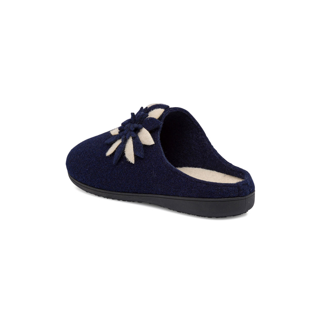 Pantofole blu da donna con decorazione floreale Superga