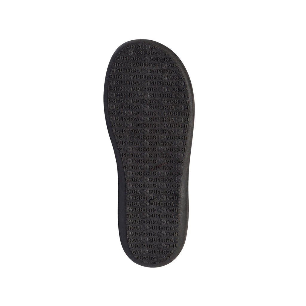 Pantofole blu da donna con decorazione floreale Superga