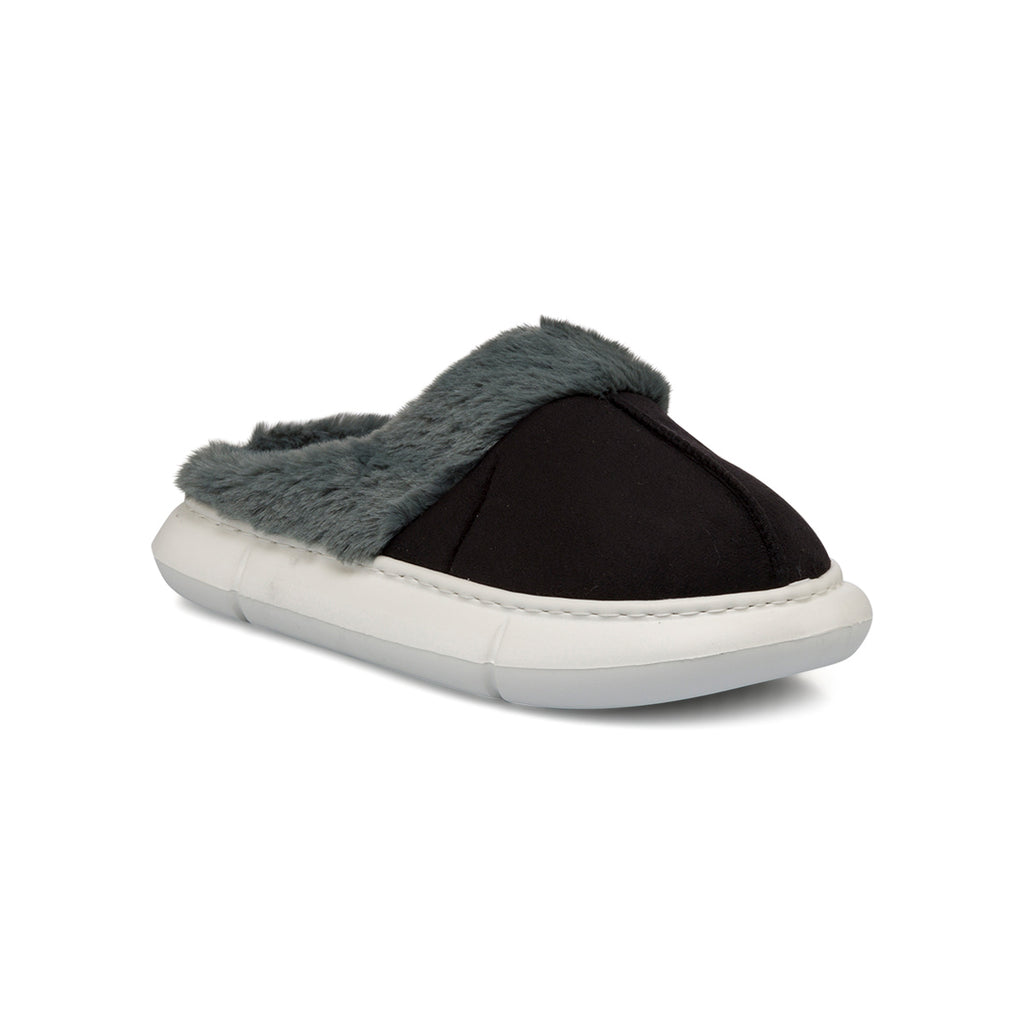 Pantofole grigie da donna con imbottitura e maxi-suola Jog