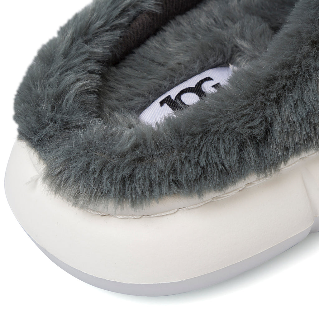 Pantofole grigie da donna con imbottitura e maxi-suola Jog