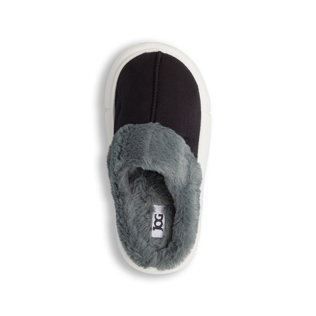 Pantofole grigie da donna con imbottitura e maxi-suola Jog