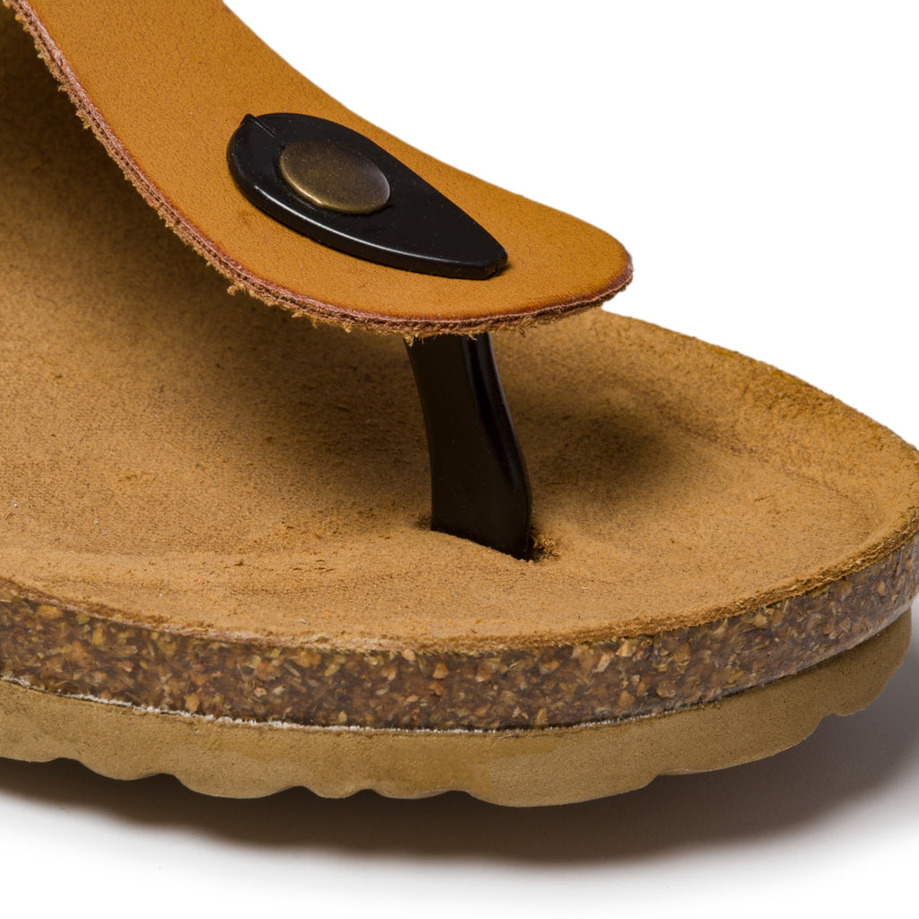 Ciabatte infradito color cuoio in pelle e similpelle Italia Trend Zeudi