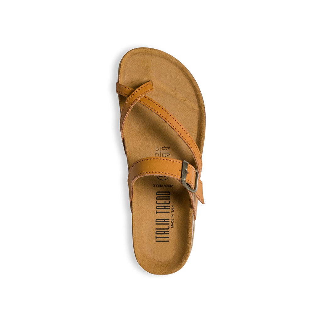 Ciabatte infradito color cuoio con cinturini incrociati Italia Trend Gioia