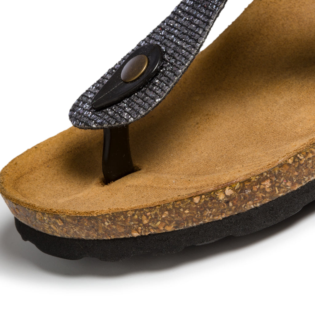 Ciabatte infradito color argento effetto glitterato Italia Trend Zeudi