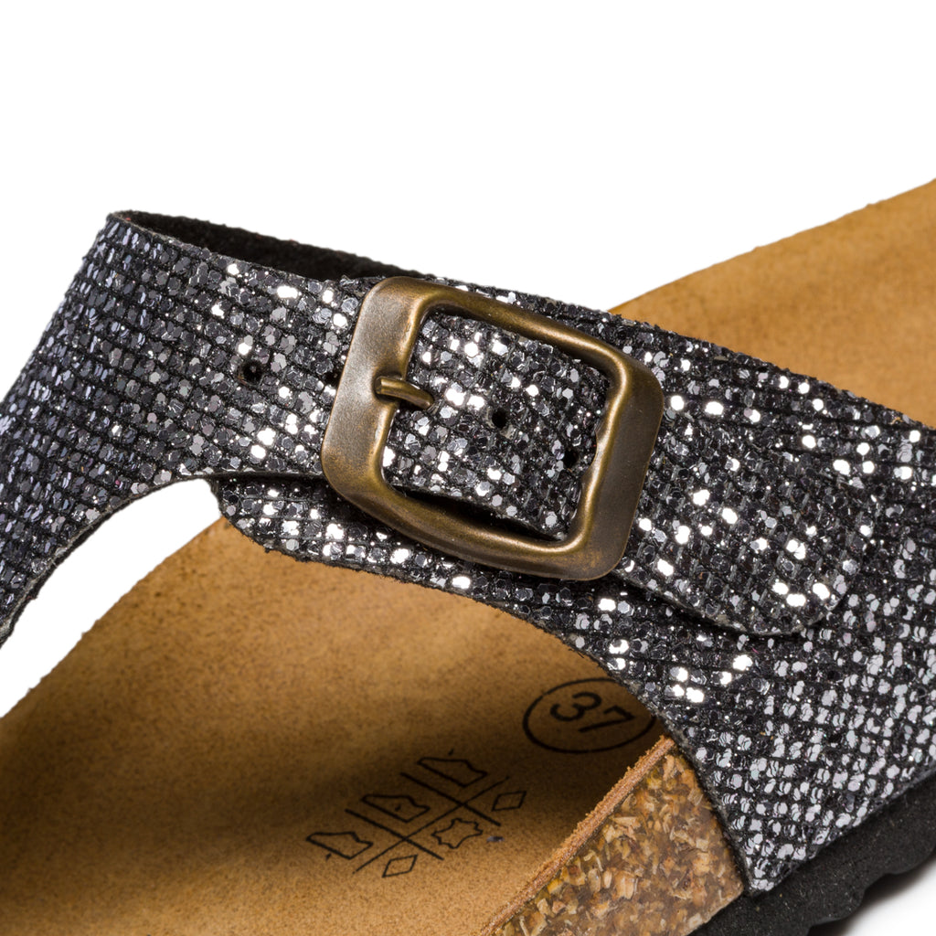 Ciabatte infradito color argento effetto glitterato Italia Trend Zeudi