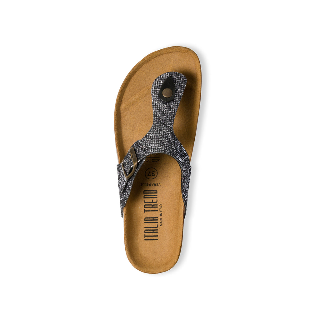 Ciabatte infradito color argento effetto glitterato Italia Trend Zeudi