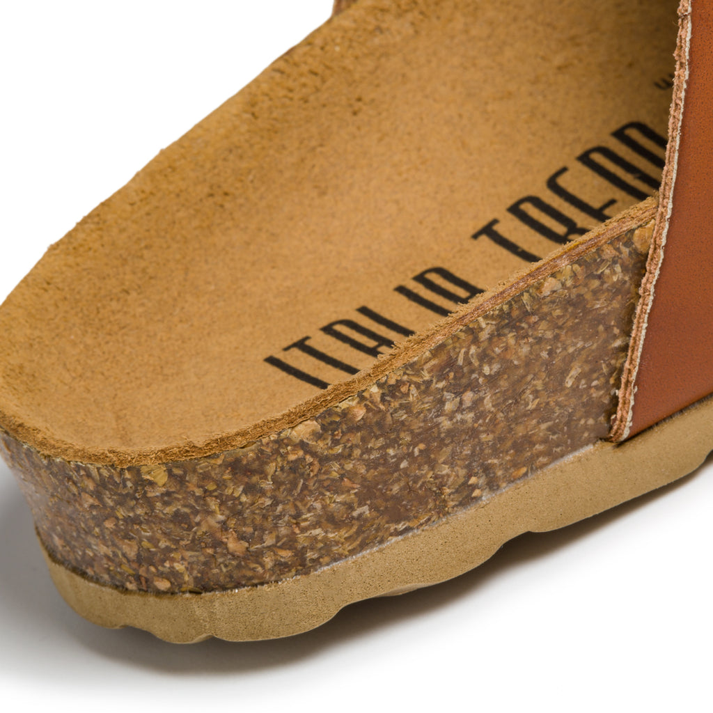 Ciabatte infradito marroni e gialle con cinturini incrociati Italia Trend Cassandra