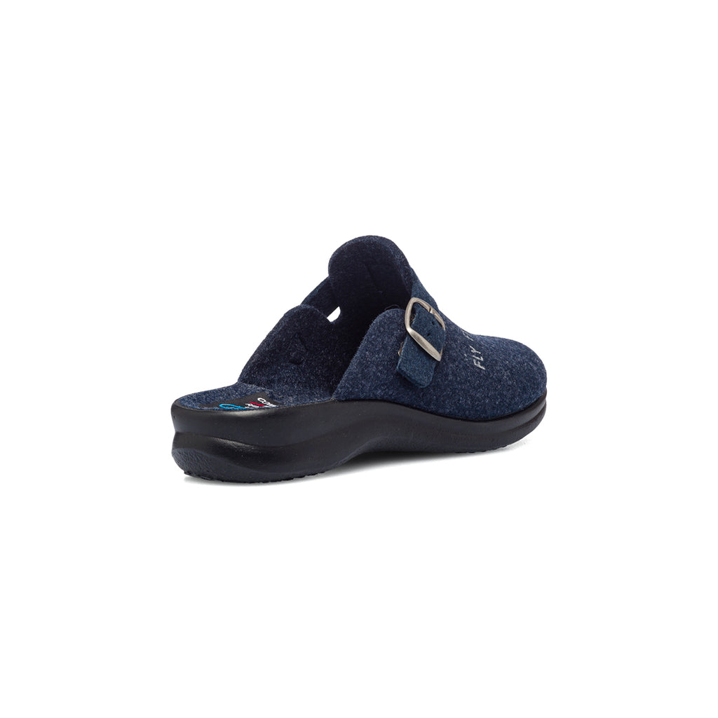 Pantofole da donna blu in tessuto Fly Flot