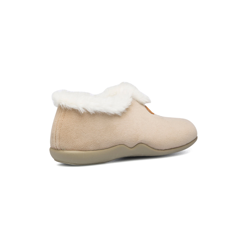 Pantofole beige in tessuto con colletto imbottito Aday's