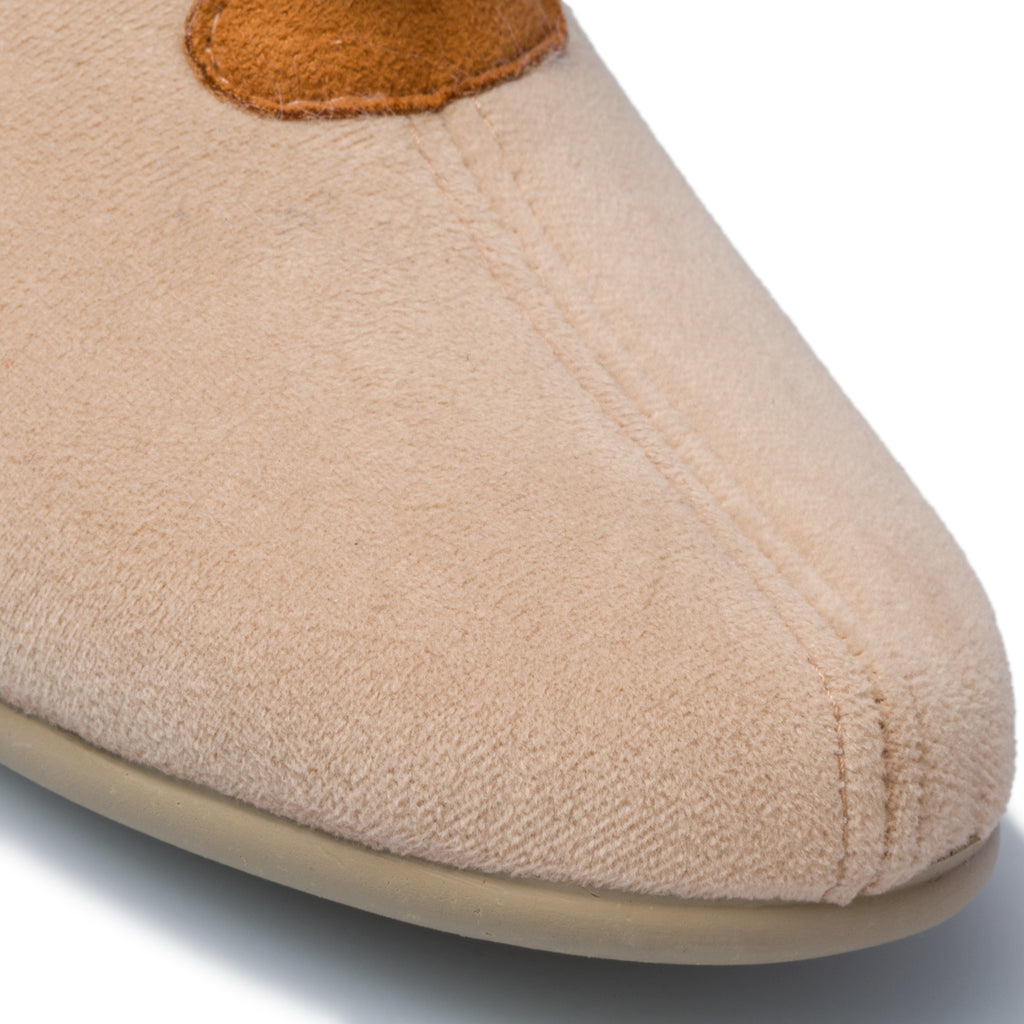 Pantofole beige in tessuto con colletto imbottito Aday's