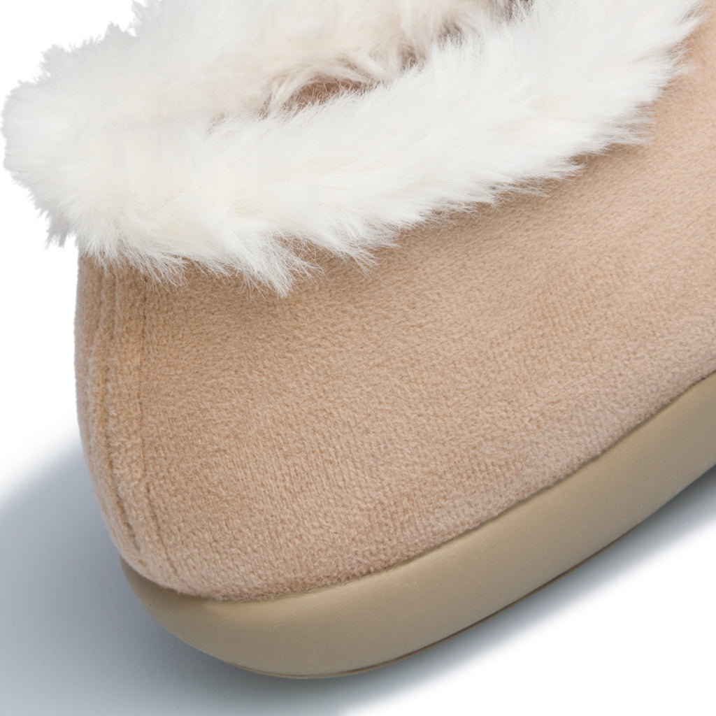 Pantofole beige in tessuto con colletto imbottito Aday's