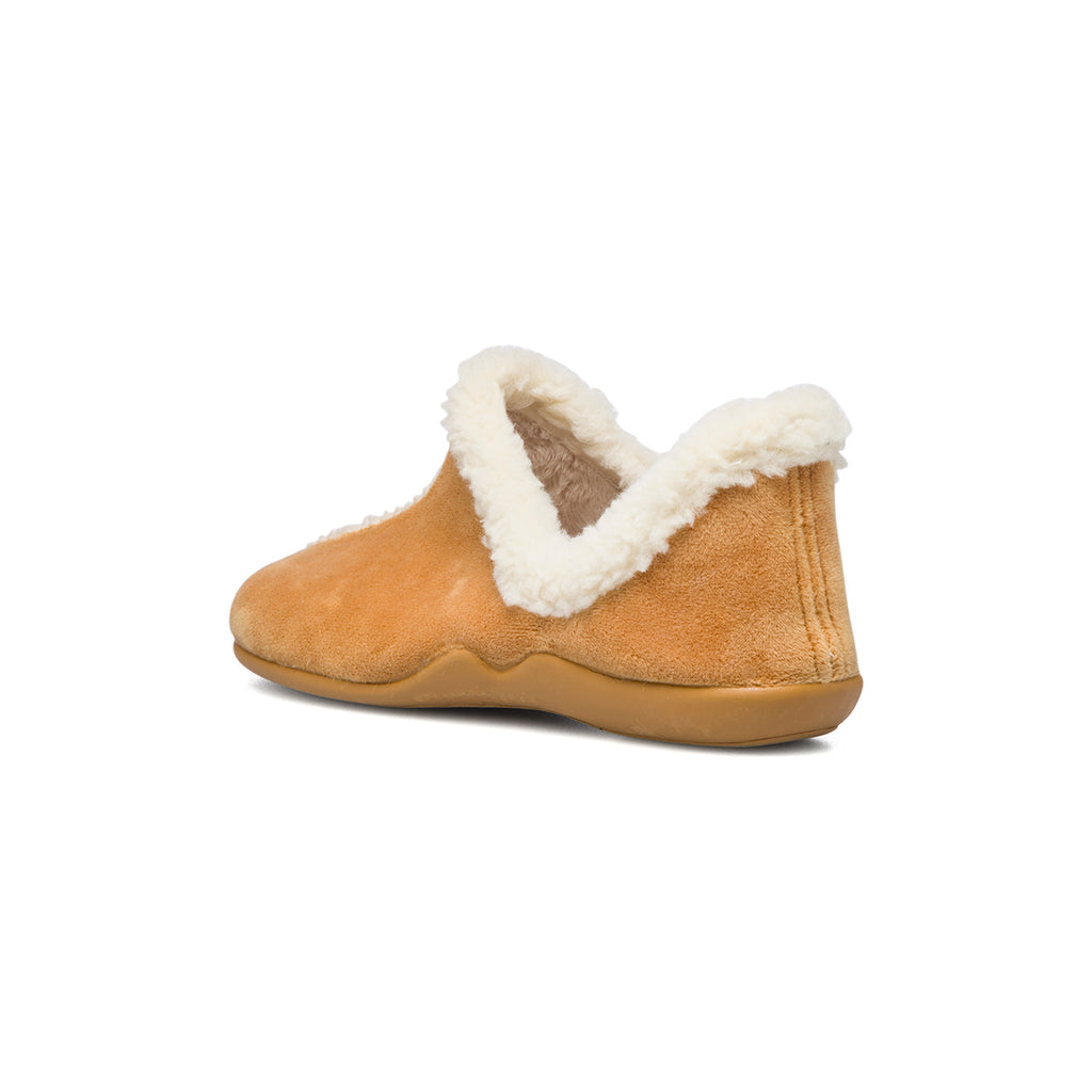 Pantofole color camel in tessuto con colletto imbottito Aday's