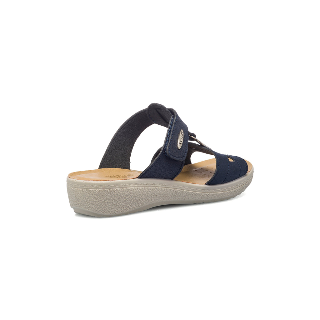 Ciabatte da donna blu in pelle Fly Flot