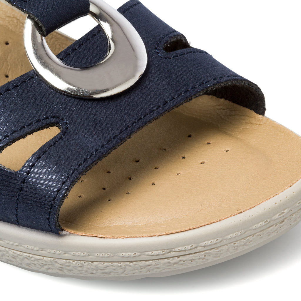 Ciabatte da donna blu in pelle Fly Flot