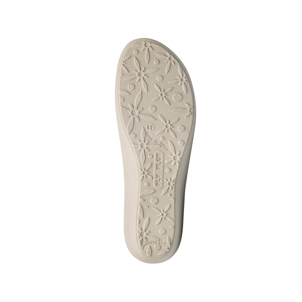 Ciabatte da donna bianche in pelle con sottopiede anatomico Fly Flot