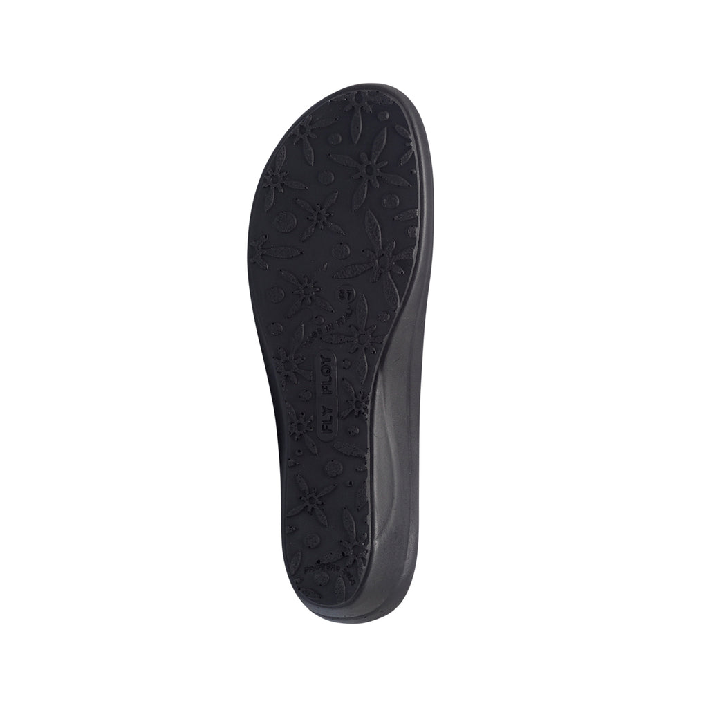 Ciabatte da donna nere in pelle Fly Flot