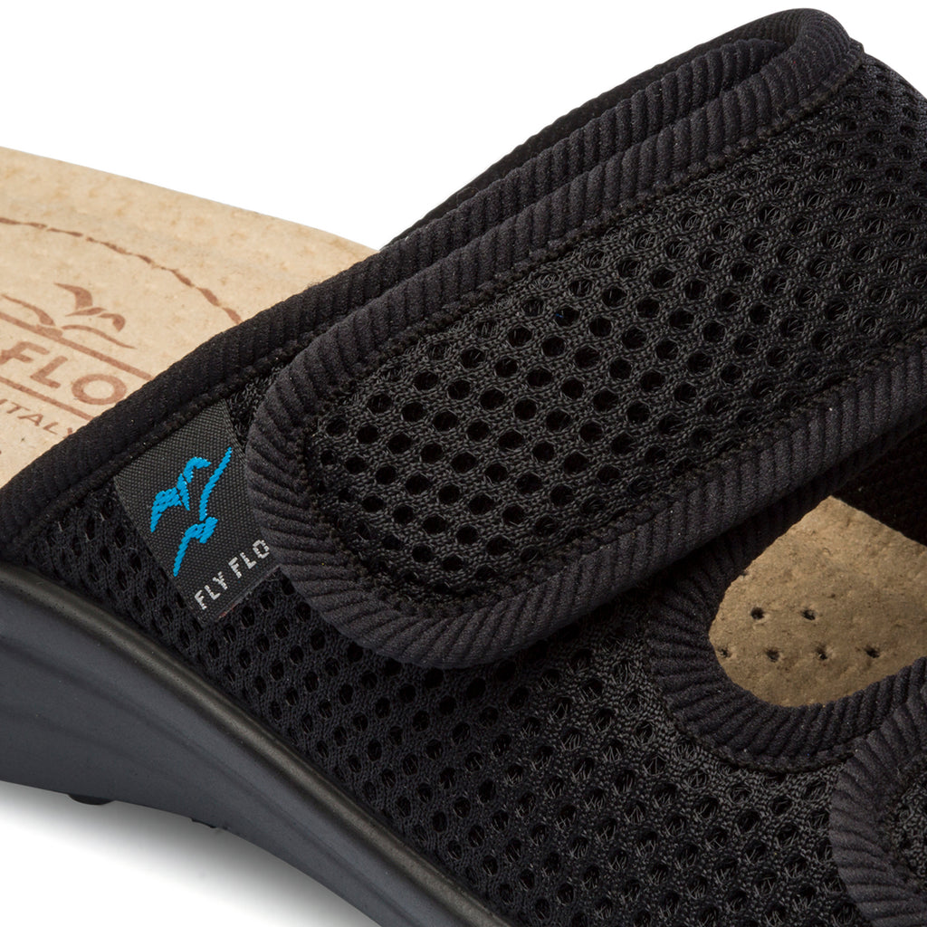 Ciabatte da donna nere in pelle Fly Flot