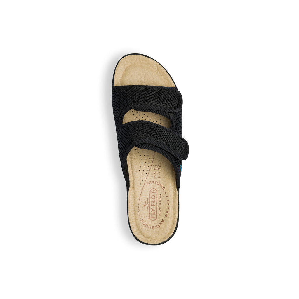 Ciabatte da donna nere in pelle Fly Flot