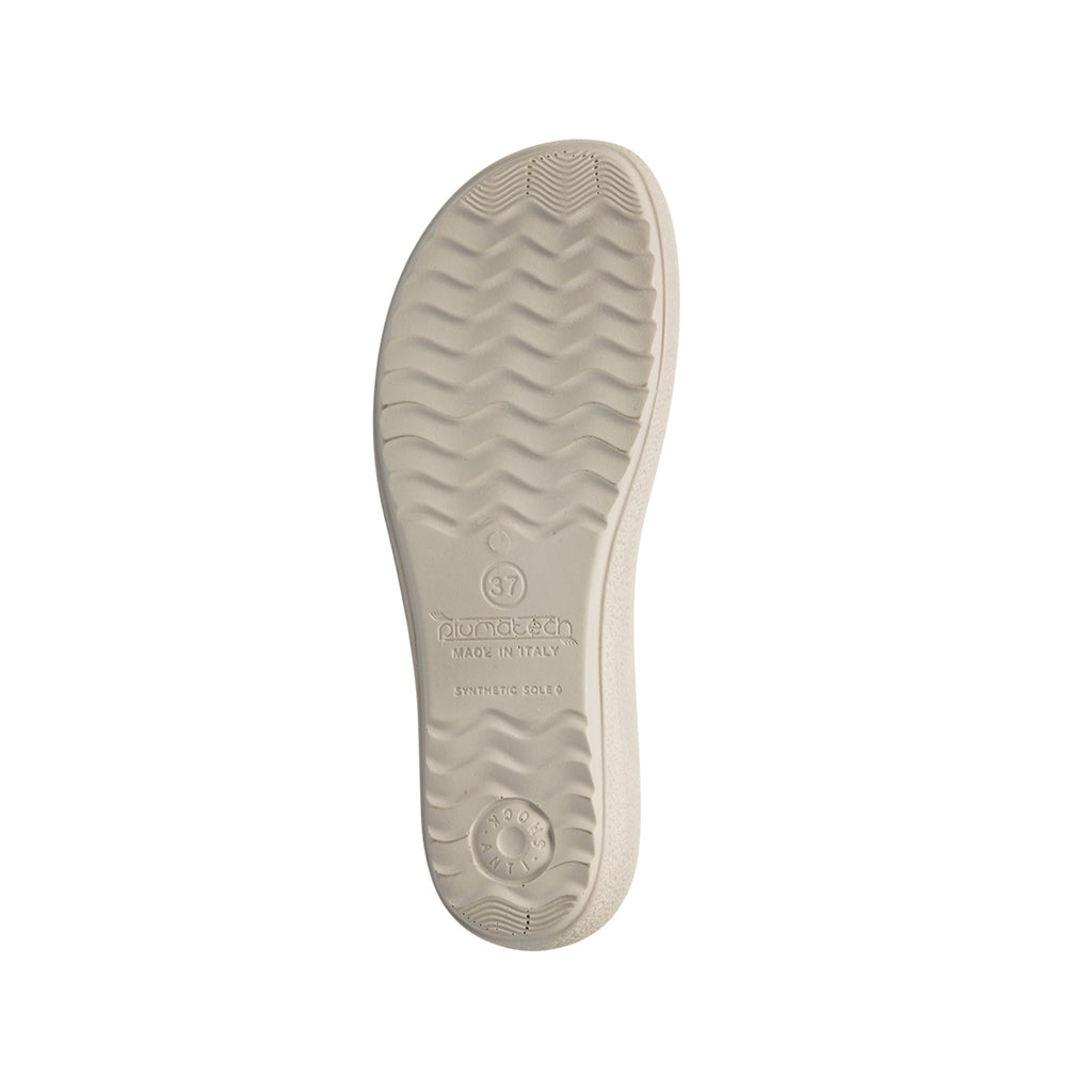 Ciabatte da donna bianche in tessuto con stampa animalier Fly Flot