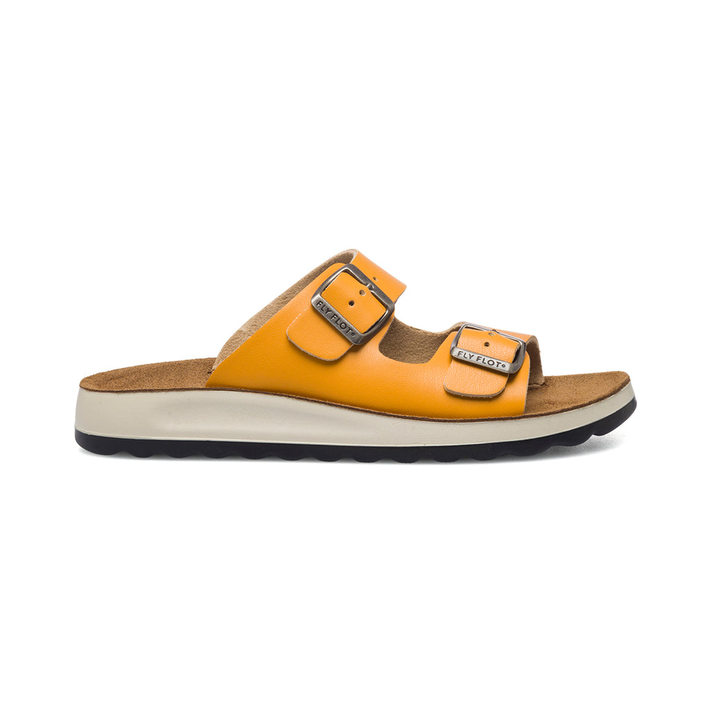 Ciabatte da donna gialle in similpelle con sottopiede anatomico Fly Flot