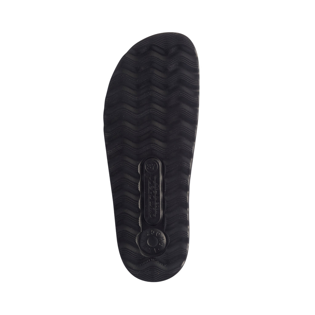 Ciabatte da donna color oro effetto laminato in pelle con sottopiede anatomico Fly Flot