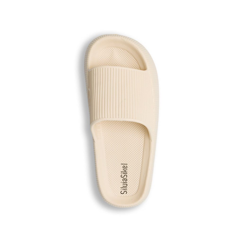 Ciabatte da donna beige a fascia singola Silvia Sikel