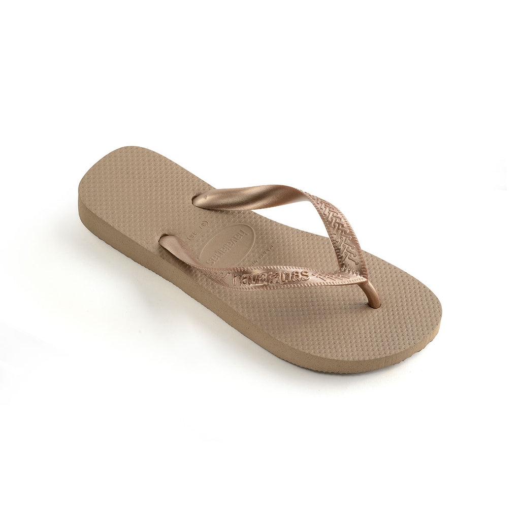 Ciabatte infradito da donna rosa con dettaglio laminato Havaianas Top Tiras