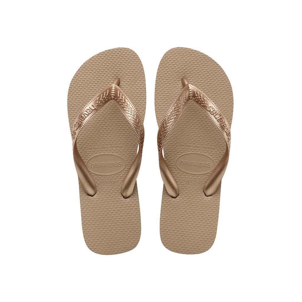 Ciabatte infradito da donna rosa con dettaglio laminato Havaianas Top Tiras