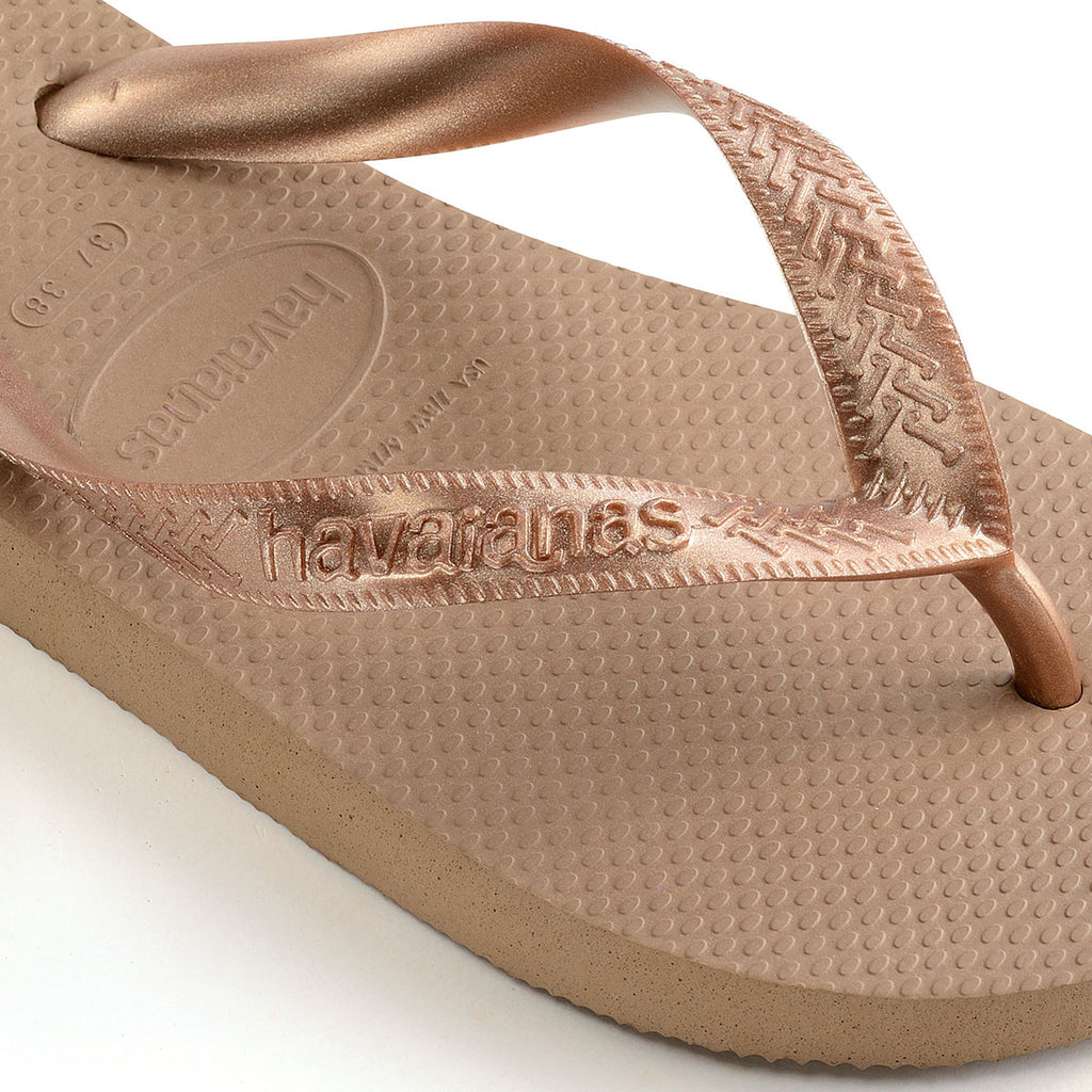 Ciabatte infradito da donna rosa con dettaglio laminato Havaianas Top Tiras