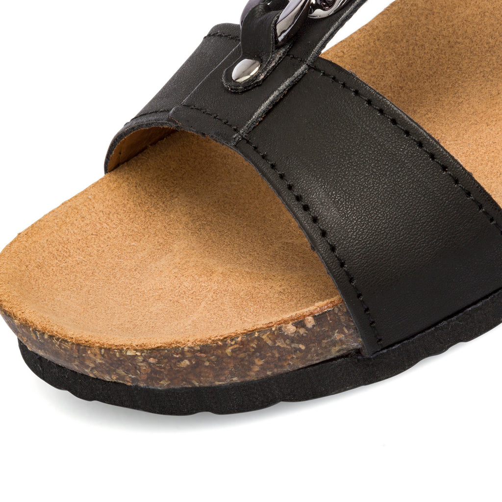 Ciabatte nere da donna con catenina Italia Trend Marta