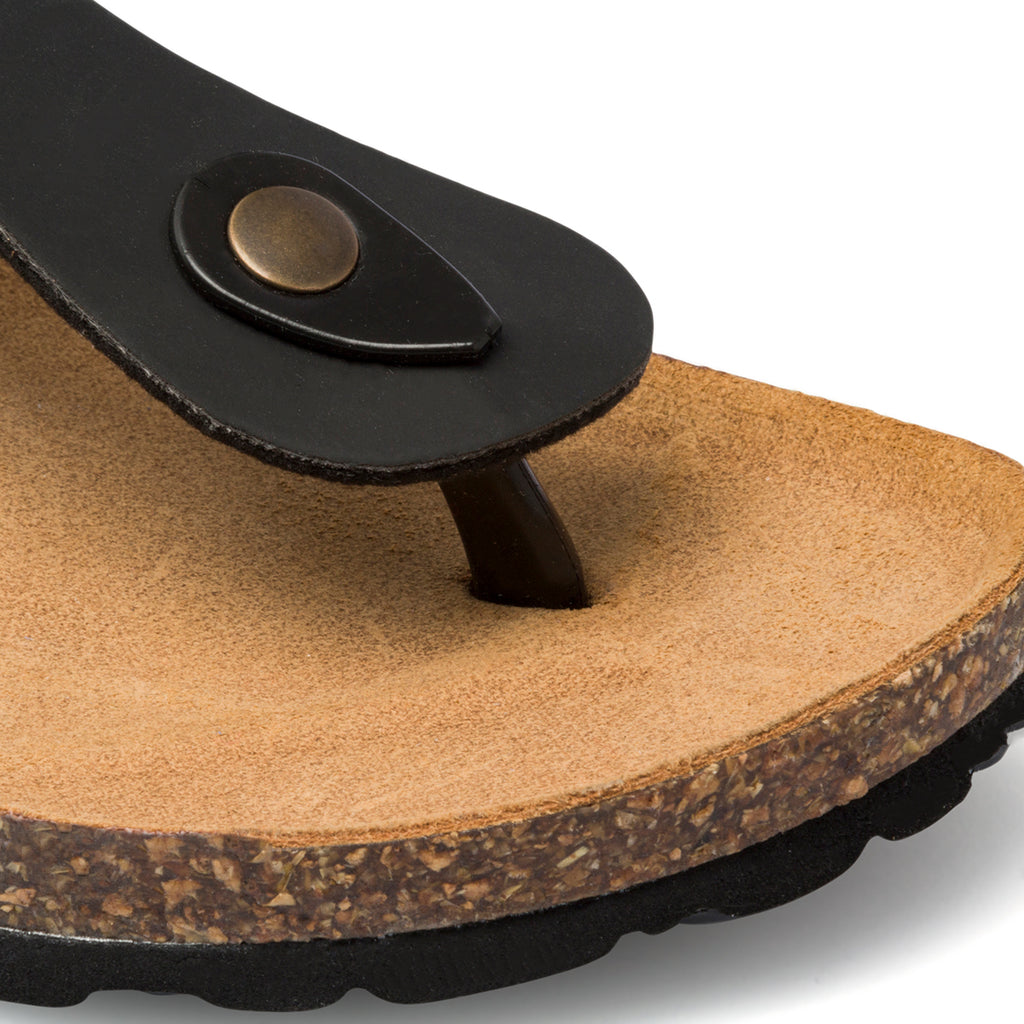 Ciabatte infradito nere in pelle da donna Italia Trend Zeudi