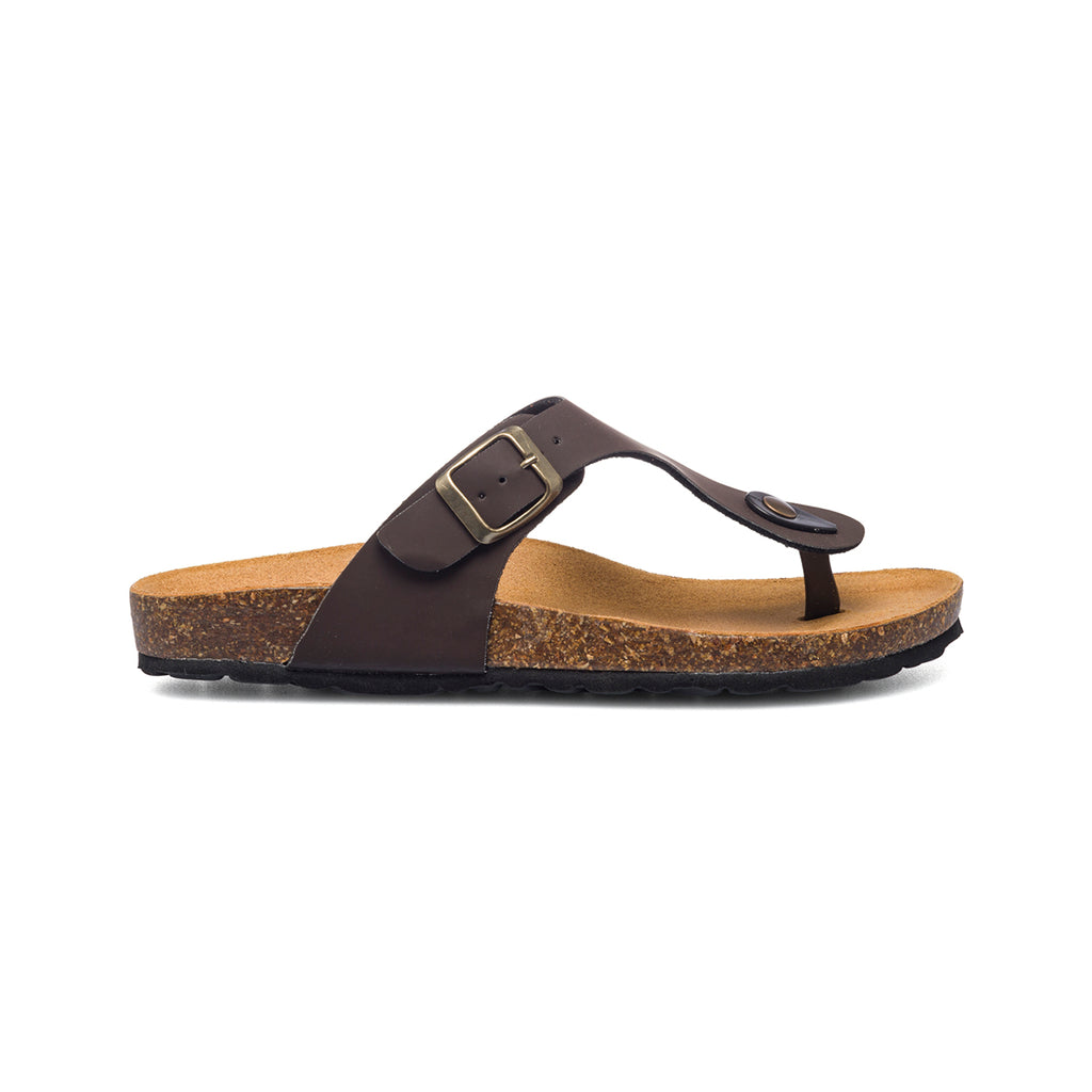 Ciabatte infradito marroni in pelle da donna Italia Trend Zeudi