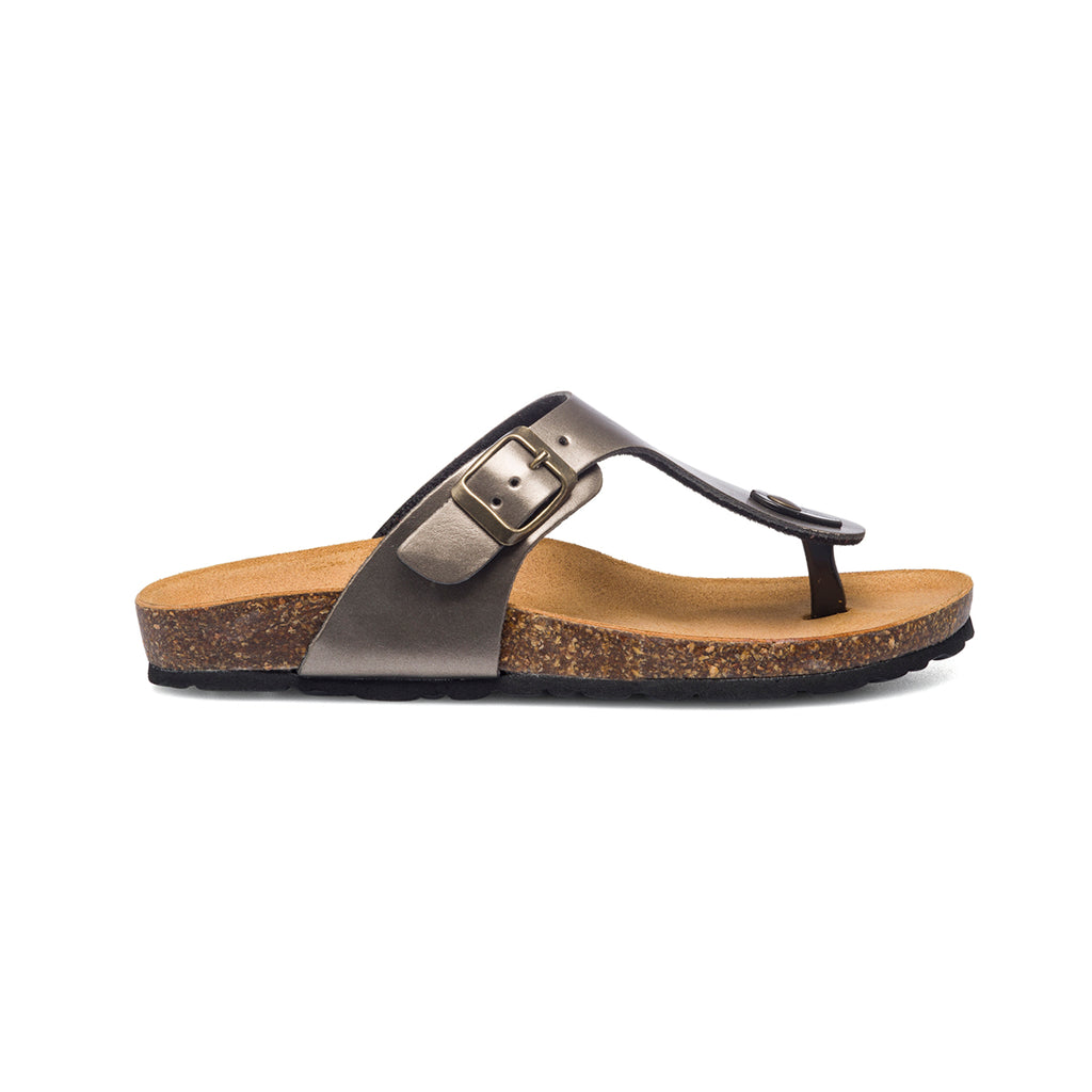 Ciabatte infradito color bronzo in pelle da donna Italia Trend Zeudi