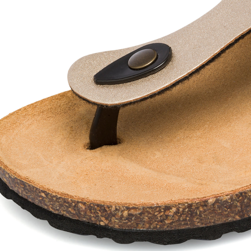 Ciabatte infradito color platino in pelle da donna Italia Trend Zeudi