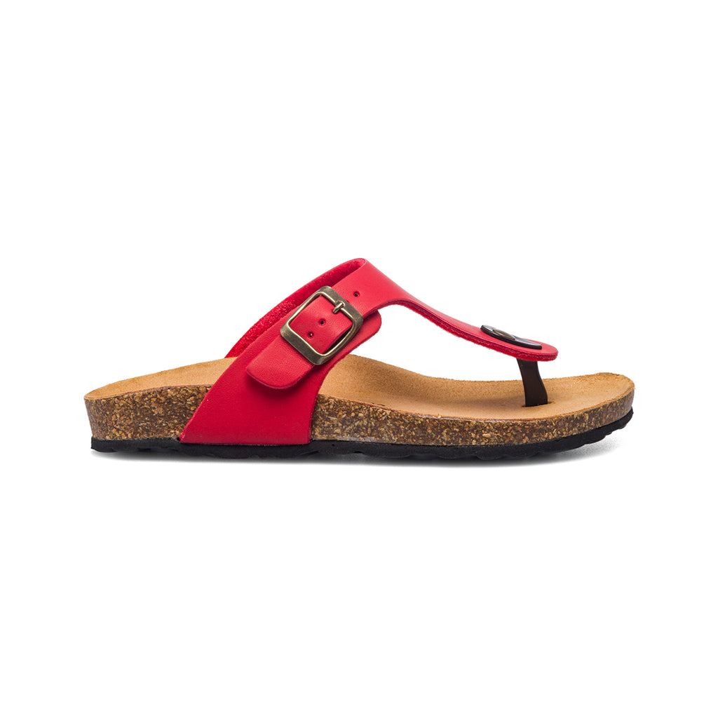 Ciabatte infradito rosse in pelle da donna Italia Trend Zeudi