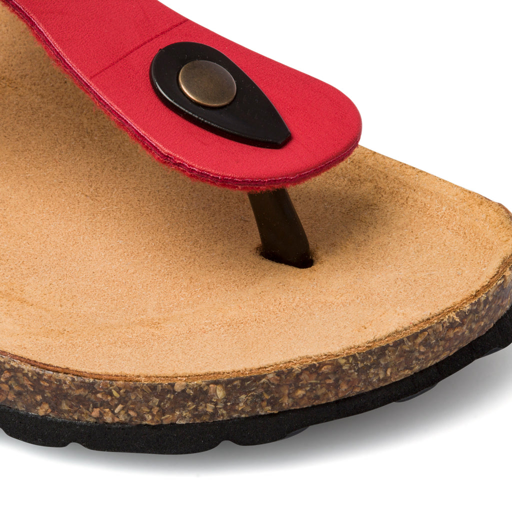 Ciabatte infradito rosse in pelle da donna Italia Trend Zeudi