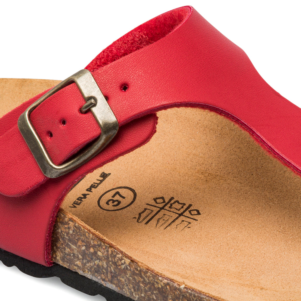 Ciabatte infradito rosse in pelle da donna Italia Trend Zeudi