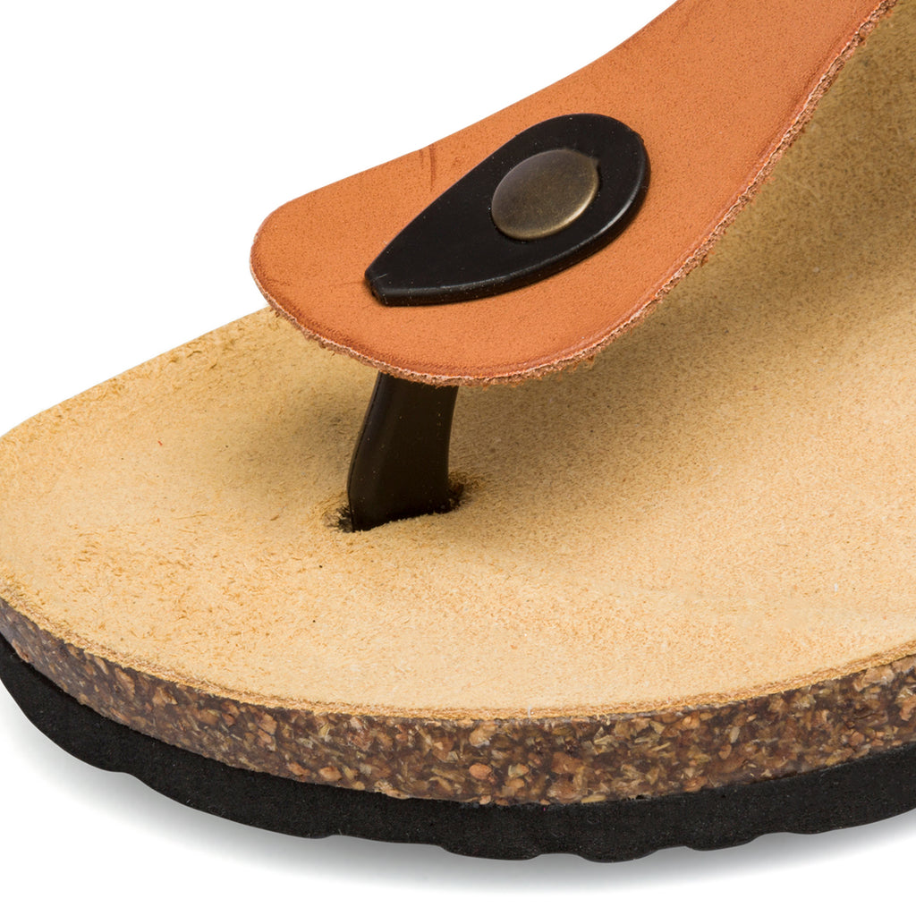 Ciabatte infradito color cuoio in pelle da donna Italia Trend Zeudi