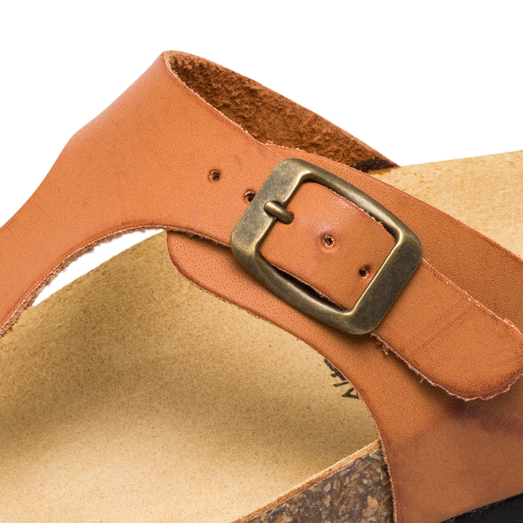 Ciabatte infradito color cuoio in pelle da donna Italia Trend Zeudi