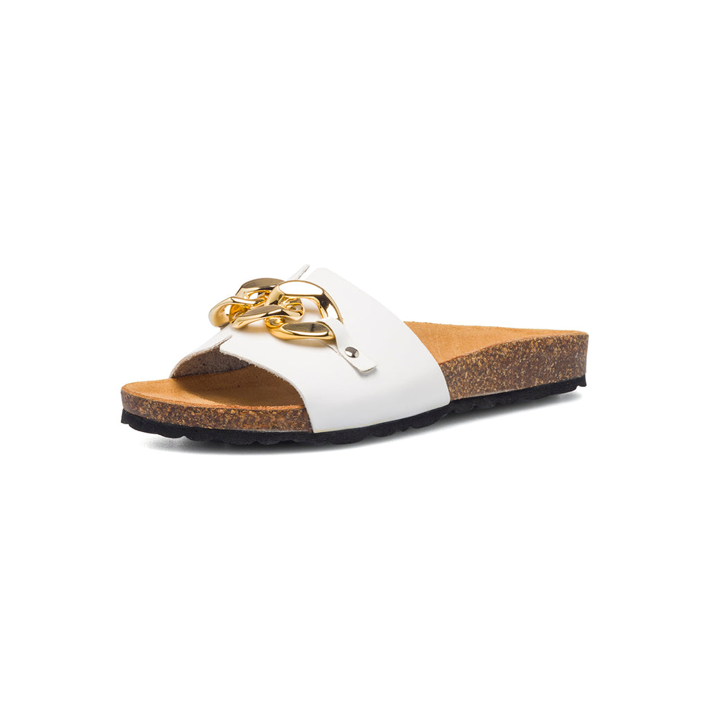 Ciabatte da donna bianche con maxi-catena Italia Trend Wendy