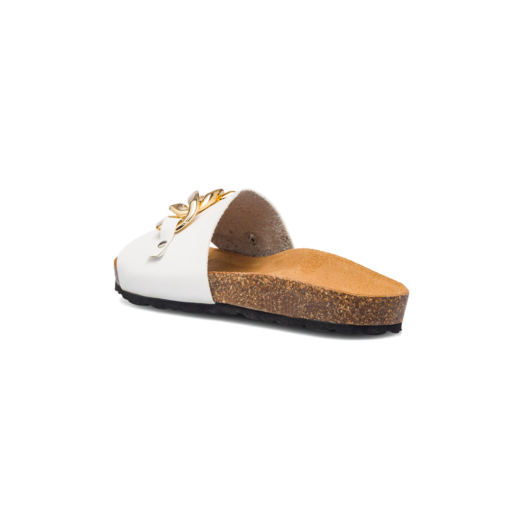 Ciabatte da donna bianche con maxi-catena Italia Trend Wendy