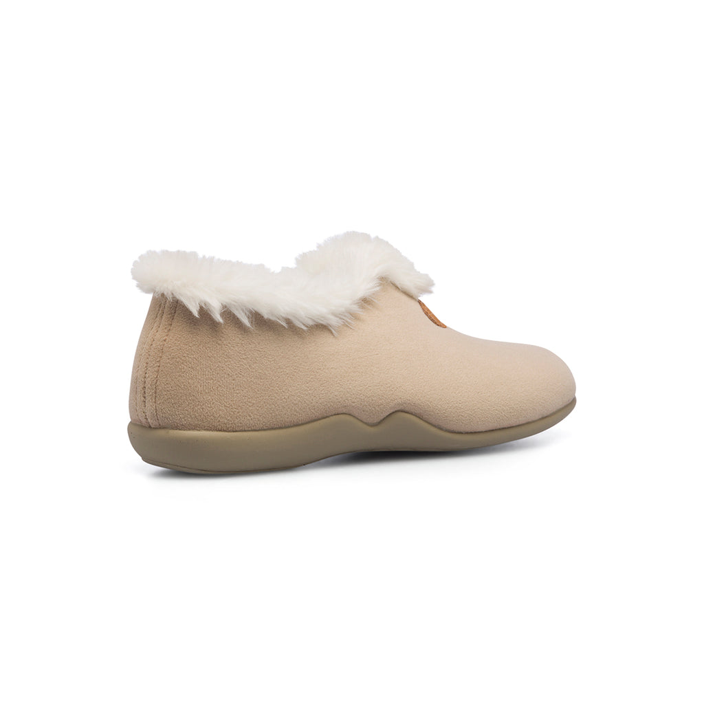 Pantofole beige in tessuto con colletto imbottito Aday's