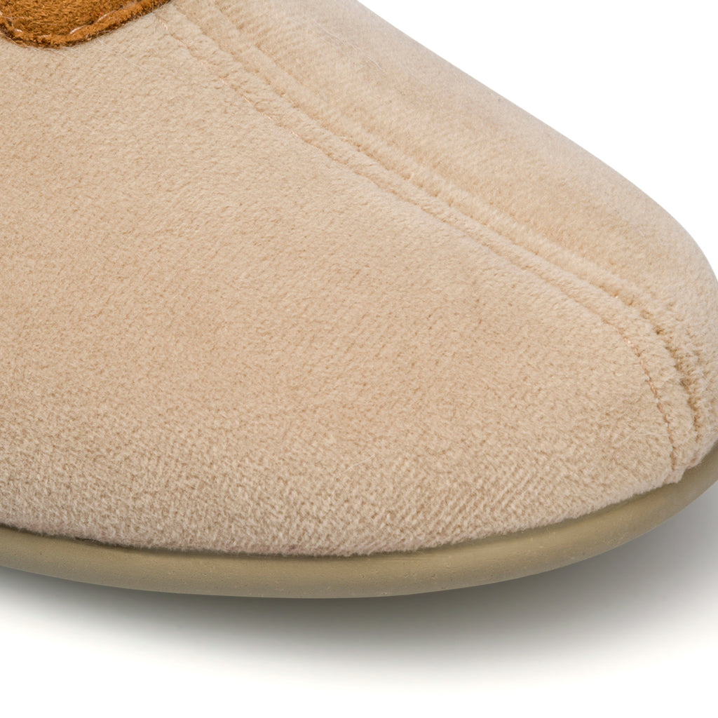 Pantofole beige in tessuto con colletto imbottito Aday's