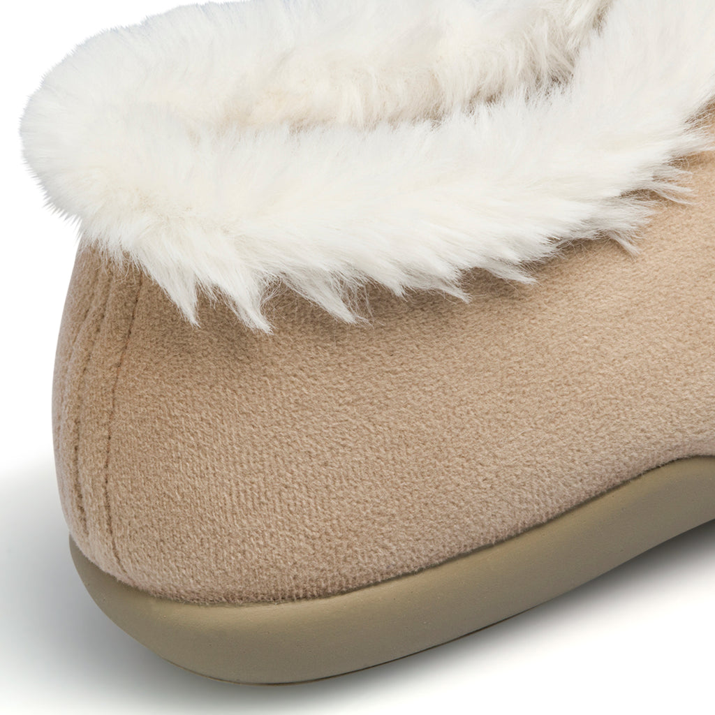 Pantofole beige in tessuto con colletto imbottito Aday's