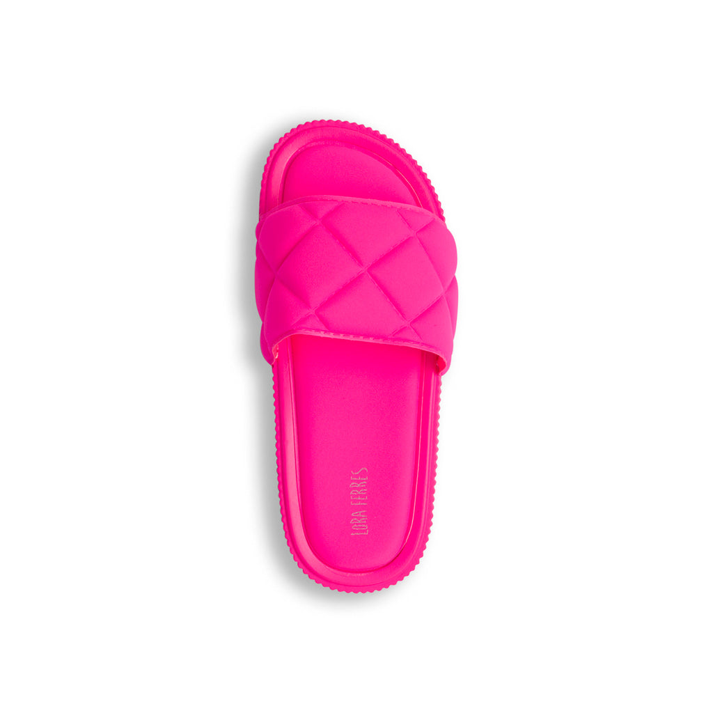 Ciabatte fucsia da donna con fascia effetto trapuntato Lora Ferres On The Beach