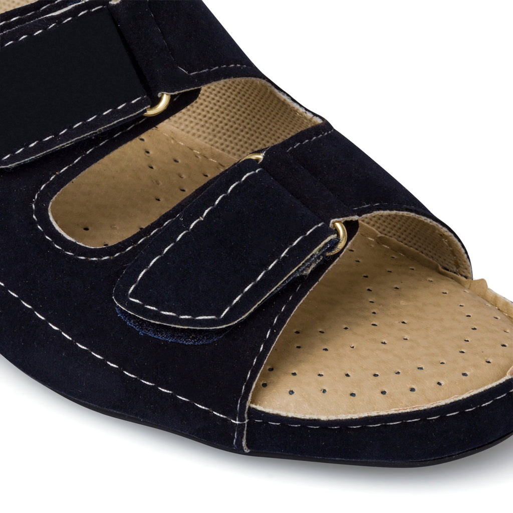 Ciabatte comfort blu con doppia fascia da donna Rosagialla