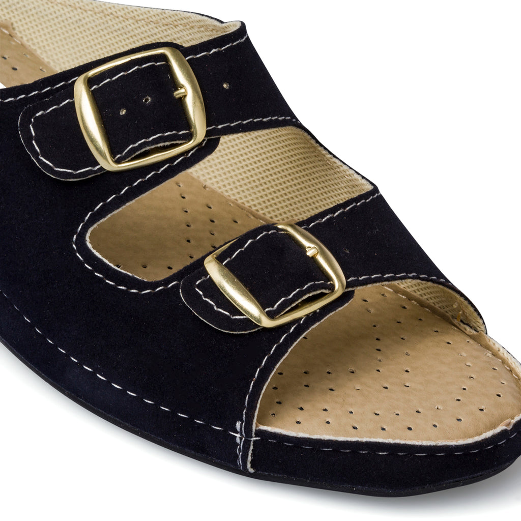 Ciabatte comfort blu con doppia fascia da donna Rosagialla