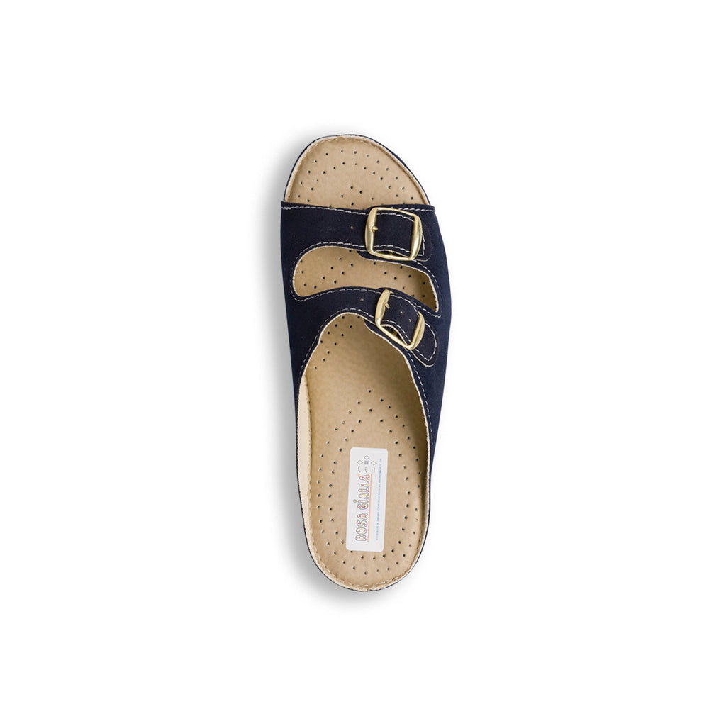 Ciabatte comfort blu con doppia fascia da donna Rosagialla