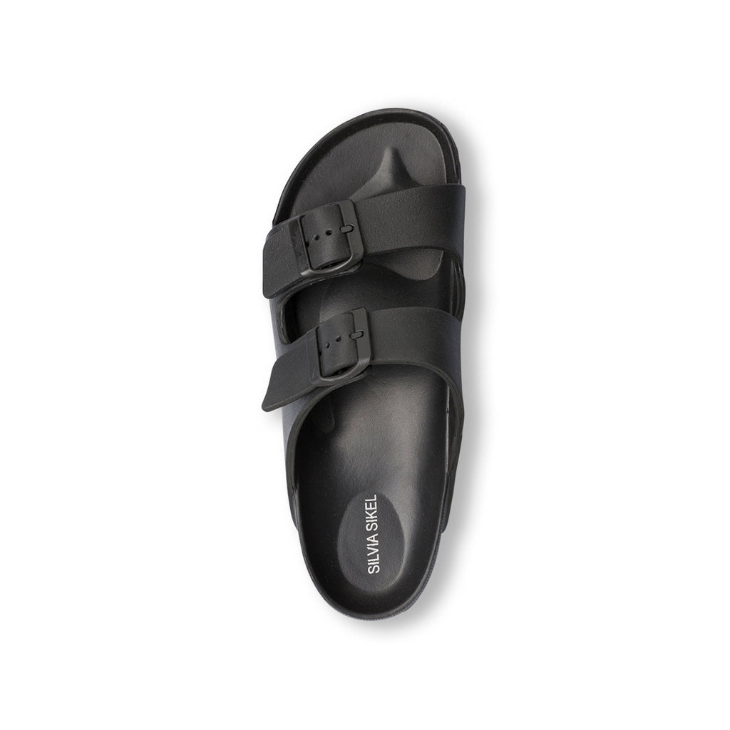 Ciabatte da donna nere a doppia fascia Silvia Sikel